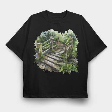 Forest Moss Steps, Tricou Oversize Barbati (Unisex)