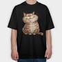 Fat Cat Smile, Tricou Oversize Barbati (Unisex)