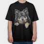 Finnish Lapphund Peep, Tricou Oversize Barbati (Unisex)