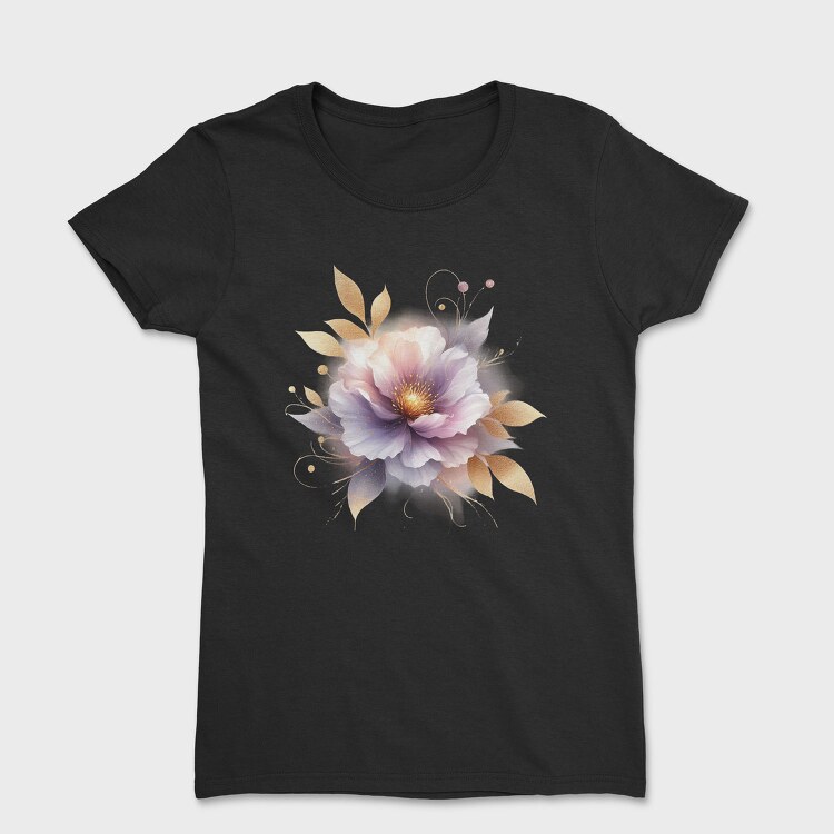 Flower Glowy Gold, Tricou Femei