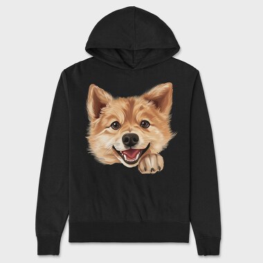 Finnish Spitz Peeking, Hanorac Oversize Barbati (Unisex)
