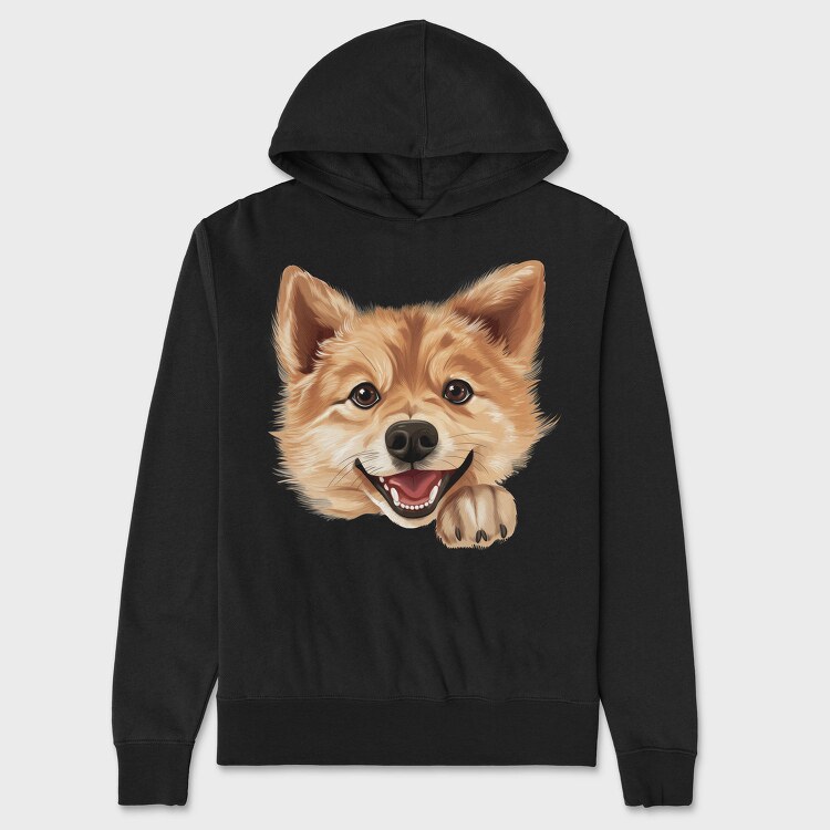 Finnish Spitz Peeking, Hanorac Oversize Barbati (Unisex)