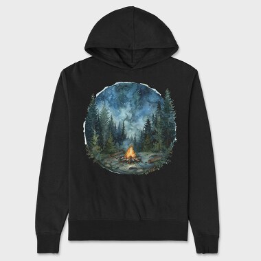 Forest Night Fire, Hanorac Oversize Barbati (Unisex)