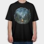 Forest Night Fire, Tricou Oversize Barbati (Unisex)