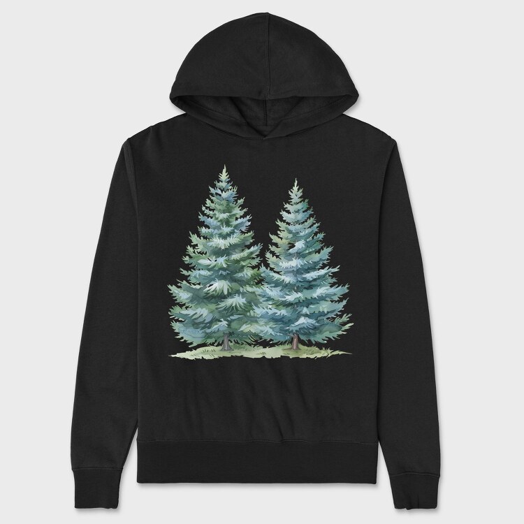 Fir Trees Clipped, Hanorac Oversize Barbati (Unisex)