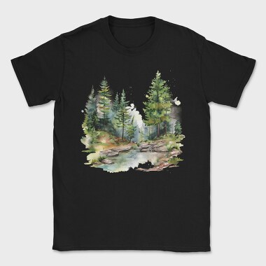 Forest Stream Path, Tricou Barbati (Unisex)