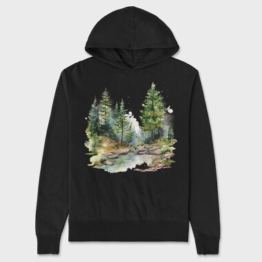 Forest Stream Path, Hanorac Oversize Barbati (Unisex)