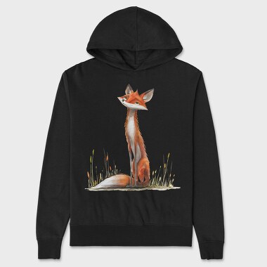 Fox Sitting Wise, Hanorac Oversize Barbati (Unisex)
