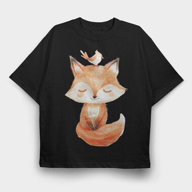 Fox Bird Sit, Tricou Oversize Barbati (Unisex)