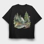 Forest Stream Path, Tricou Oversize Barbati (Unisex)
