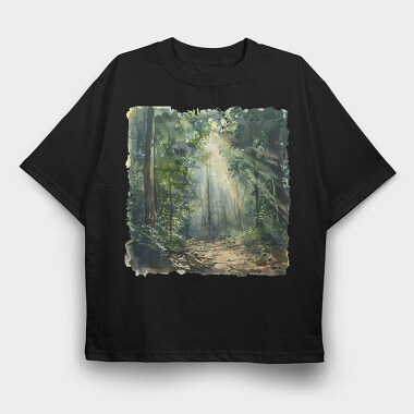 Forest Sunbeams Path, Tricou Oversize Barbati (Unisex)