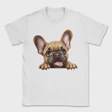 French Bulldog Peeking, Tricou Barbati (Unisex)