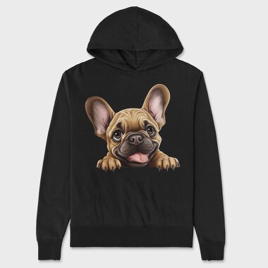 French Bulldog Peeking, Hanorac Oversize Barbati (Unisex)