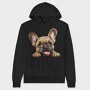 French Bulldog Peeking, Hanorac Oversize Barbati (Unisex)