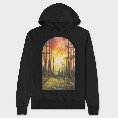 Forest Sunset Vintage, Hanorac Oversize Barbati (Unisex)