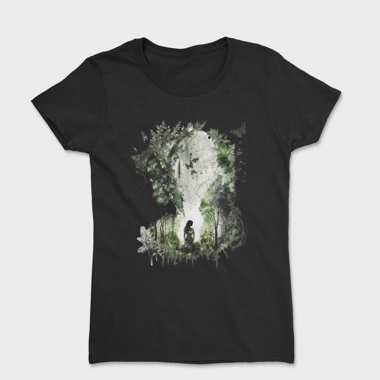 Forest Silhouette Girl, Tricou Femei