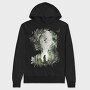 Forest Silhouette Girl, Hanorac Oversize Barbati (Unisex)