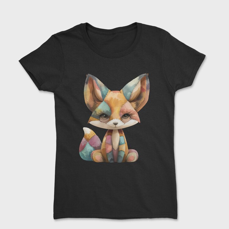 Fox Patchwork Art, Tricou Femei