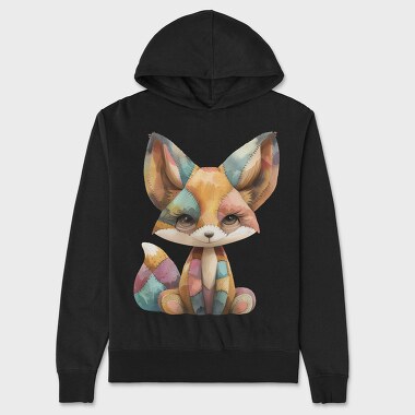 Fox Patchwork Art, Hanorac Oversize Barbati (Unisex)