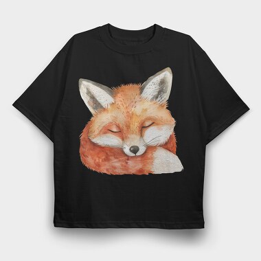 Fox Sleeping Face, Tricou Oversize Barbati (Unisex)