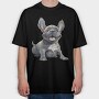 French Bulldog Smile, Tricou Oversize Barbati (Unisex)