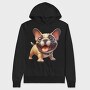 Frenchie Smiling Face, Hanorac Oversize Barbati (Unisex)