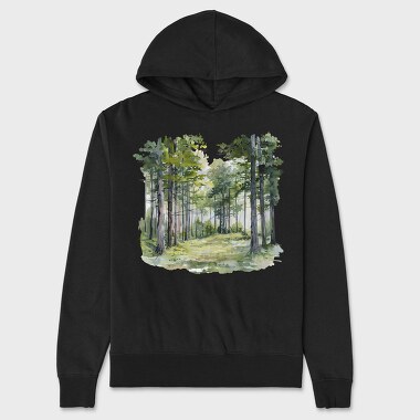 Forest Trees Clipping, Hanorac Oversize Barbati (Unisex)