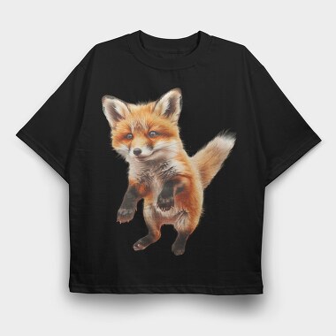 Fox Running Upwards, Tricou Oversize Barbati (Unisex)