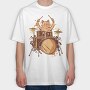 Drummer Cat, Tricou Oversize Barbati (Unisex)