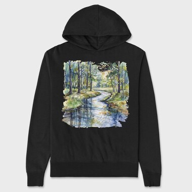 Forest Stream Bridges, Hanorac Oversize Barbati (Unisex)