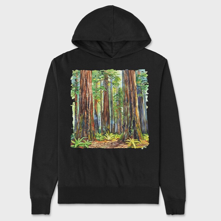 Forest Trees Majestic Re, Hanorac Oversize Barbati (Unisex)