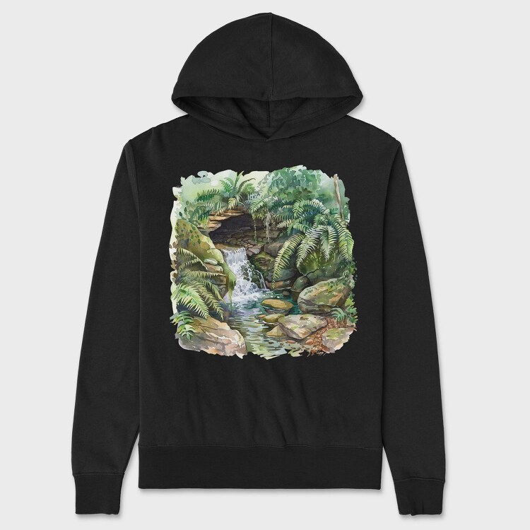 Forest Stream Ferns, Hanorac Oversize Barbati (Unisex)