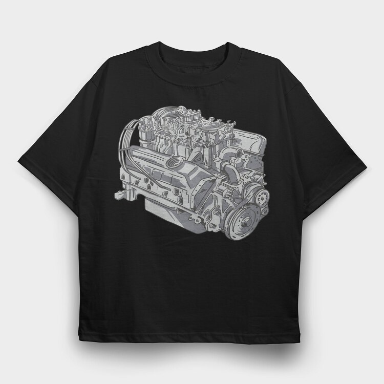 Engine, Tricou Oversize Barbati (Unisex)