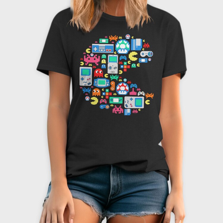 Retro Gaming Pac Man, Tricou Barbati (Unisex)