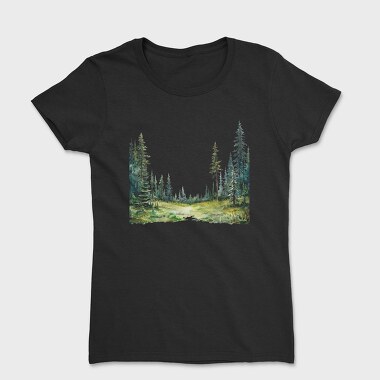 Forest Trees Silhouette, Tricou Femei