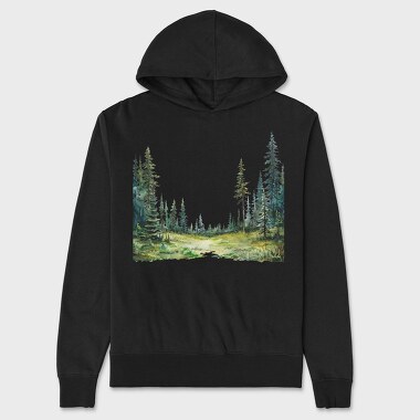 Forest Trees Silhouette, Hanorac Oversize Barbati (Unisex)