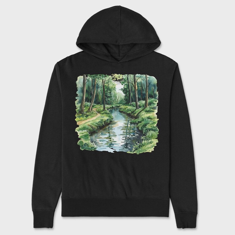 Forest Stream Garden, Hanorac Oversize Barbati (Unisex)