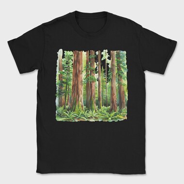 Forest Trees Silhouettes, Tricou Barbati (Unisex)