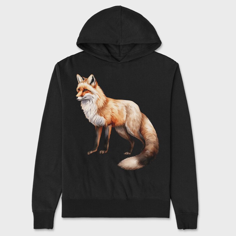 Fox Sitting Pose, Hanorac Oversize Barbati (Unisex)