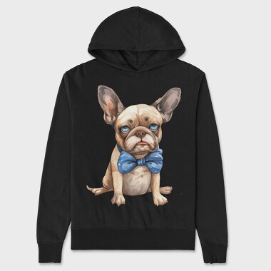 French Bulldog Bowtie, Hanorac Oversize Barbati (Unisex)