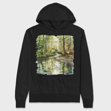 Forest Stream Mist, Hanorac Oversize Barbati (Unisex)