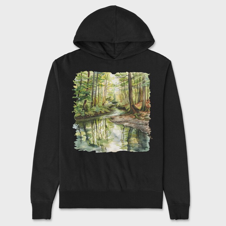 Forest Stream Mist, Hanorac Oversize Barbati (Unisex)