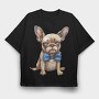 French Bulldog Bowtie, Tricou Oversize Barbati (Unisex)