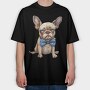 French Bulldog Bowtie, Tricou Oversize Barbati (Unisex)