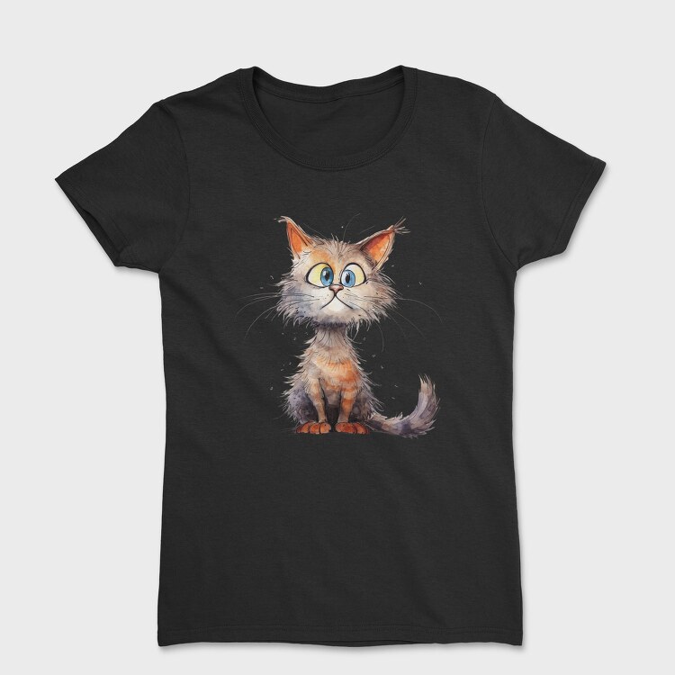 Fuzzy Cat Face, Tricou Femei