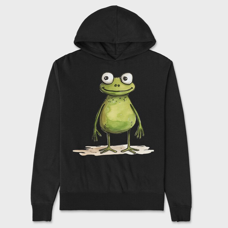 Frog Smiling Face, Hanorac Oversize Barbati (Unisex)