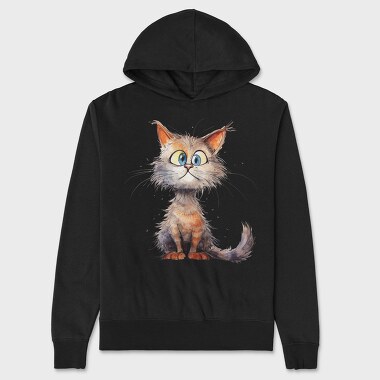 Fuzzy Cat Face, Hanorac Oversize Barbati (Unisex)