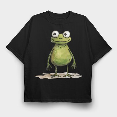 Frog Smiling Face, Tricou Oversize Barbati (Unisex)