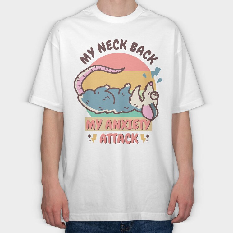 Anxiety Opossum, Tricou Oversize Barbati (Unisex)