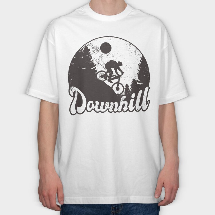 Downhill Monochrome, Tricou Oversize Barbati (Unisex)